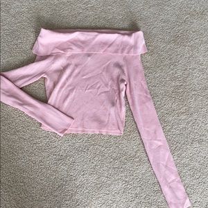 Off the shoulder cropped sweater